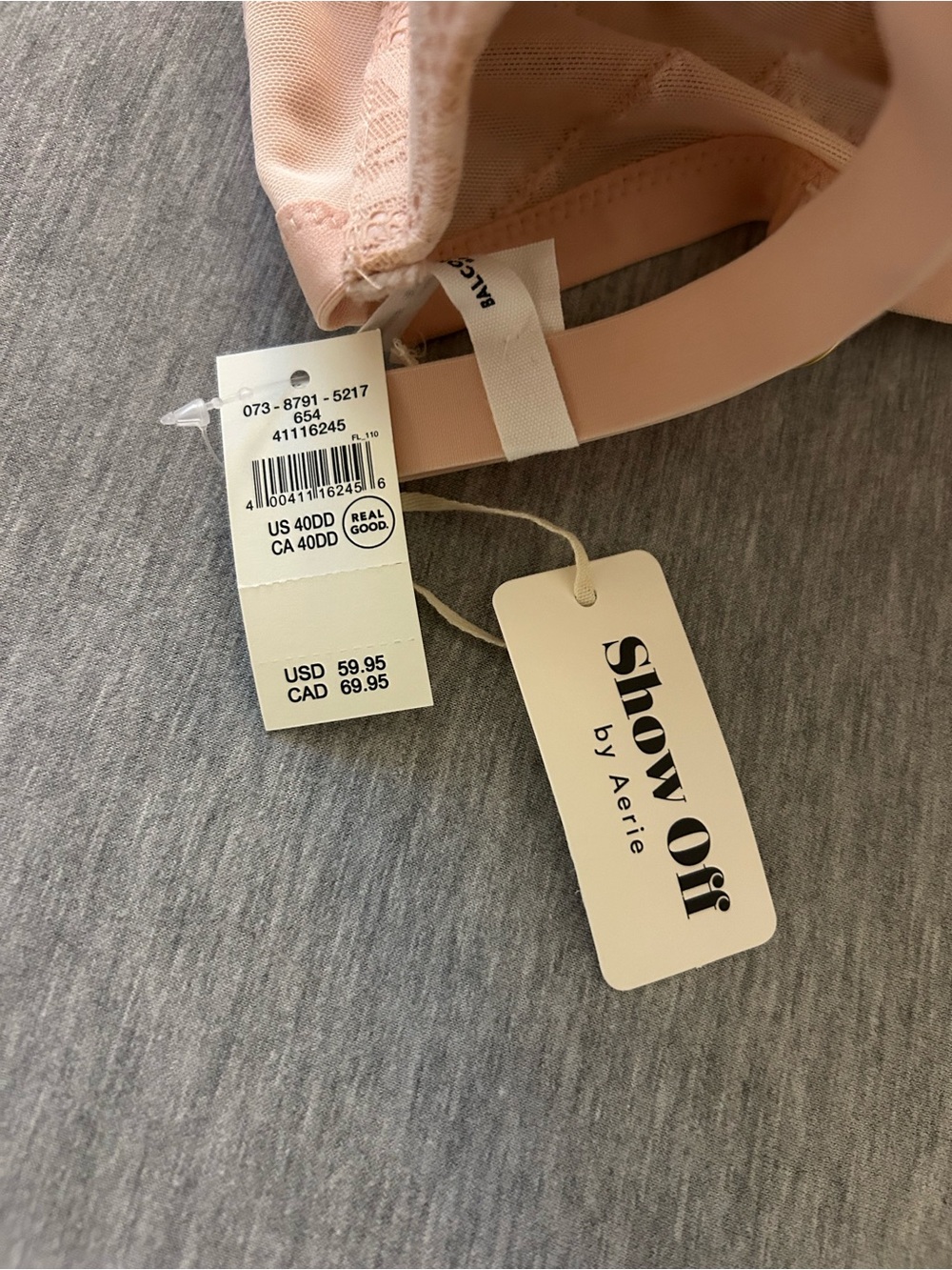 aerie Floral Lace Underwire Show Off Bra - Blush - Picture 3 of 3